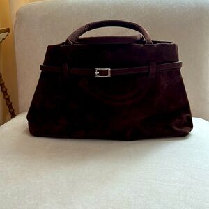 Brown faux suede handbag. Never used